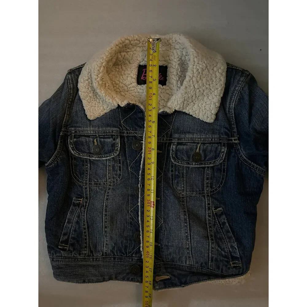 Barbie Denim Fleece Lined Cropped TruckerJacket Sanei International Size 0 Japan